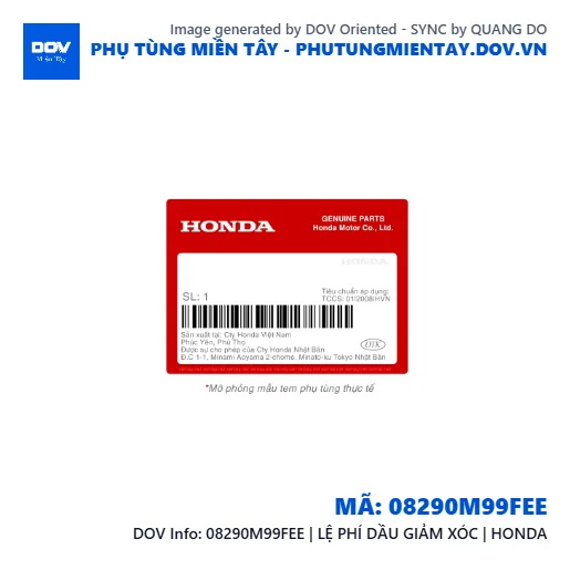 08290M99FEE | LỆ PHÍ DẦU GIẢM XÓC | HONDA  — 08290M99FEE