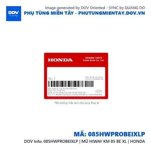 085HWPROBEIXLP | MŨ HIWAY KM 85 BE XL | HONDA  — 085HWPROBEIXLP