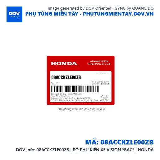 08ACCKZLE00ZB | BỘ PHỤ KIỆN XE VISION *BẠC* | HONDA  — 08ACCKZLE00ZB