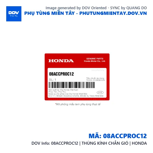 08ACCPROC12 | THÙNG KÍNH CHẮN GIÓ | HONDA  — 08ACCPROC12