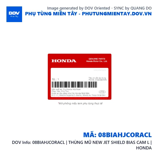 08BIAHJCORACL | THÙNG MŨ NEW JET SHIELD BIAS CAM L | HONDA  — 08BIAHJCORACL