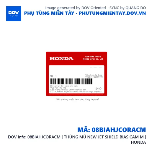 08BIAHJCORACM | THÙNG MŨ NEW JET SHIELD BIAS CAM M | HONDA  — 08BIAHJCORACM