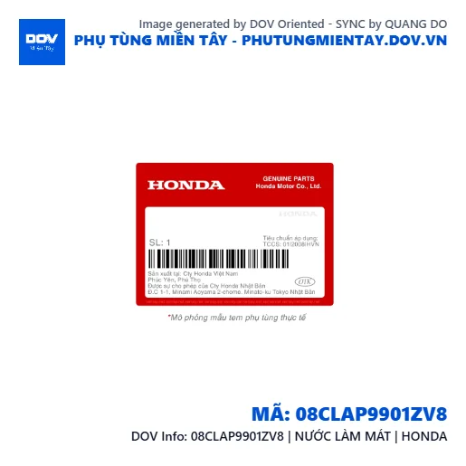 08CLAP9901ZV8 | NƯỚC LÀM MÁT | HONDA  — 08CLAP9901ZV8
