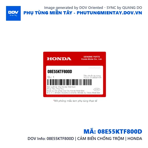08E55KTF800D | CẢM BIẾN CHỐNG TRỘM | HONDA  — 08E55KTF800D