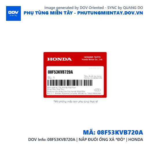 08F53KVB720A | NẮP ĐUÔI ỐNG XẢ *ÐỎ* | HONDA  — 08F53KVB720A