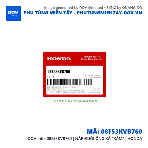 08F53KVB760 | NẮP ĐUÔI ỐNG XẢ *XÁM* | HONDA  — 08F53KVB760