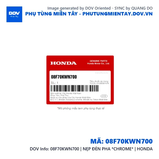 08F70KWN700 | NẸP ĐÈN PHA *CHROME* | HONDA  — 08F70KWN700