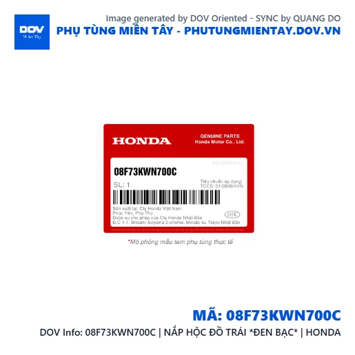 08F73KWN700C | NẮP HỘC ĐỒ TRÁI *ÐEN BẠC* | HONDA  — 08F73KWN700C