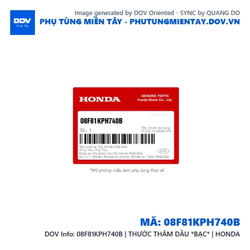 08F81KPH740B | THƯỚC THĂM DẦU *BẠC* | HONDA  — 08F81KPH740B
