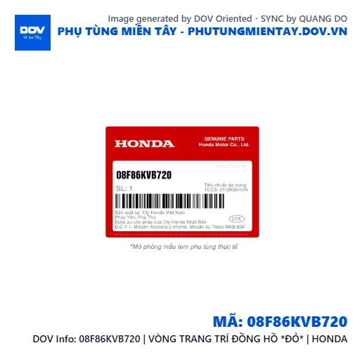08F86KVB720 | VÒNG TRANG TRÍ ĐỒNG HỒ *ĐỎ* | HONDA  — 08F86KVB720