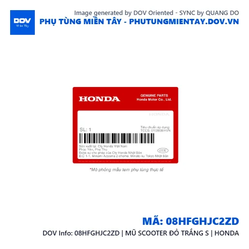 08HFGHJC2ZD | MŨ SCOOTER ĐỎ TRẮNG S | HONDA  — 08HFGHJC2ZD