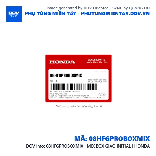 08HFGPROBOXMIX | MIX BOX GIAO INITIAL | HONDA  — 08HFGPROBOXMIX