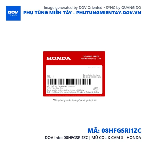 08HFGSRI1ZC | MŨ COLIX CAM S | HONDA  — 08HFGSRI1ZC