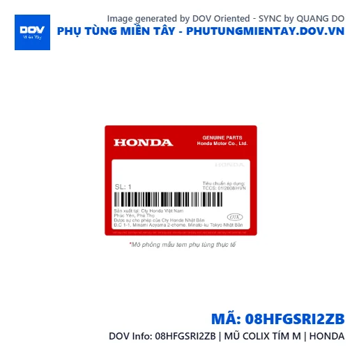 08HFGSRI2ZB | MŨ COLIX TÍM M | HONDA  — 08HFGSRI2ZB