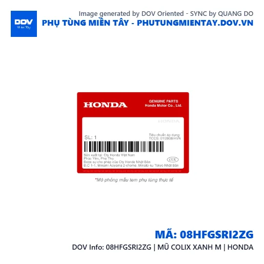 08HFGSRI2ZG | MŨ COLIX XANH M | HONDA  — 08HFGSRI2ZG