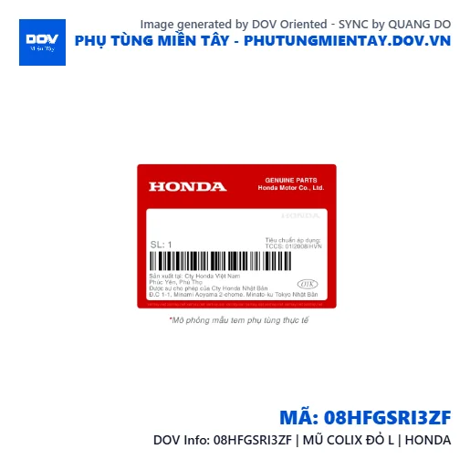 08HFGSRI3ZF | MŨ COLIX ĐỎ L | HONDA  — 08HFGSRI3ZF
