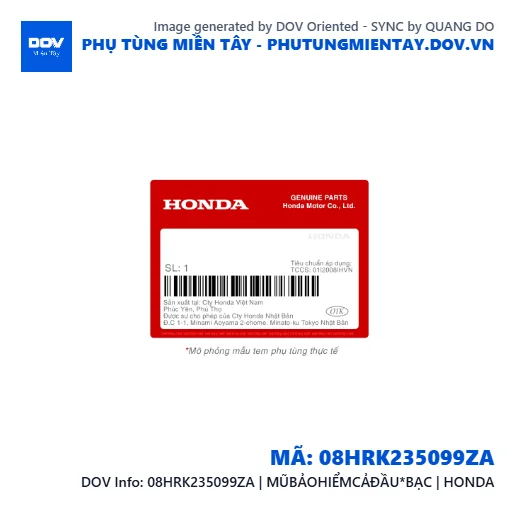 08HRK235099ZA | MŨBẢOHIỂMCẢÐẦU*BẠC | HONDA — 08HRK235099ZA