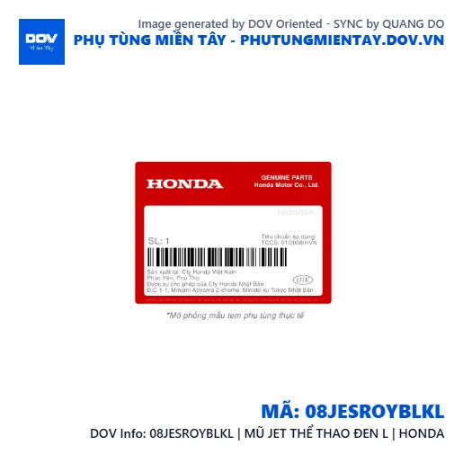 08JESROYBLKL | MŨ JET THỂ THAO ĐEN L | HONDA  — 08JESROYBLKL