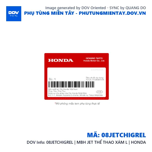 08JETCHIGREL | MBH JET THỂ THAO XÁM L | HONDA  — 08JETCHIGREL