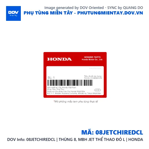 08JETCHIREDCL | THÙNG 8, MBH JET THỂ THAO ĐỎ L | HONDA  — 08JETCHIREDCL