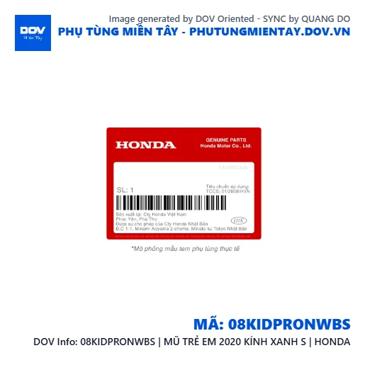 08KIDPRONWBS | MŨ TRẺ EM 2020 KÍNH XANH S | HONDA — 08KIDPRONWBS