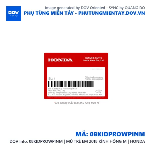 08KIDPROWPINM | MŨ TRẺ EM 2018 KÍNH HỒNG M | HONDA  — 08KIDPROWPINM