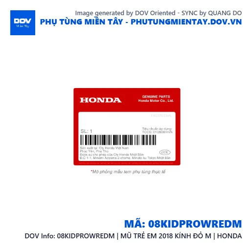 08KIDPROWREDM | MŨ TRẺ EM 2018 KÍNH ĐỎ M | HONDA — 08KIDPROWREDM