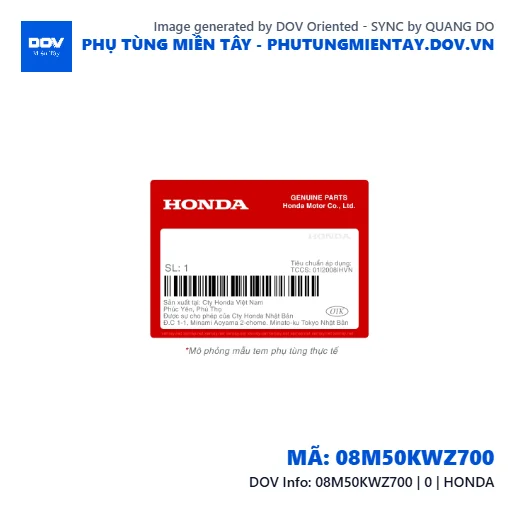 08M50KWZ700 | 0 | HONDA  — 08M50KWZ700