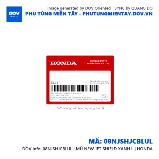 08NJSHJCBLUL | MŨ NEW JET SHIELD XANH L | HONDA  — 08NJSHJCBLUL
