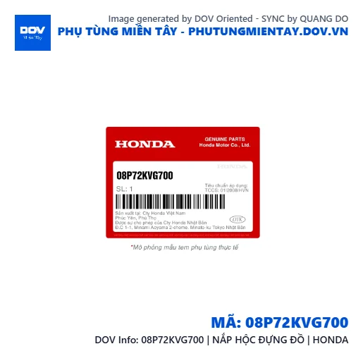 08P72KVG700 | NẮP HỘC ĐỰNG ĐỒ | HONDA  — 08P72KVG700