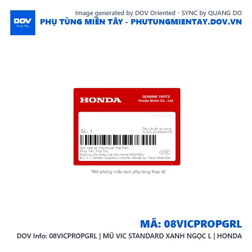 08VICPROPGRL | MŨ VIC STANDARD XANH NGỌC L | HONDA — 08VICPROPGRL