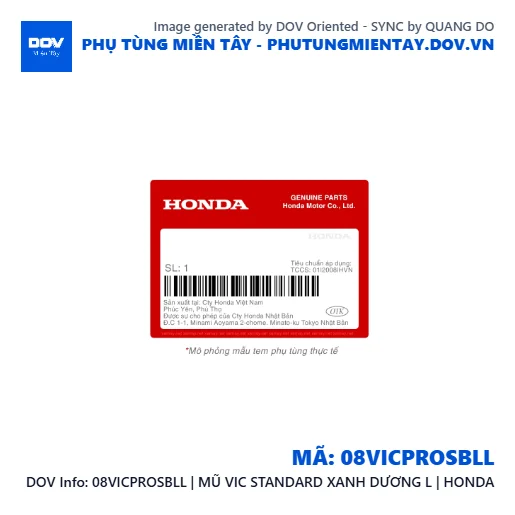 08VICPROSBLL | MŨ VIC STANDARD XANH DƯƠNG L | HONDA  — 08VICPROSBLL