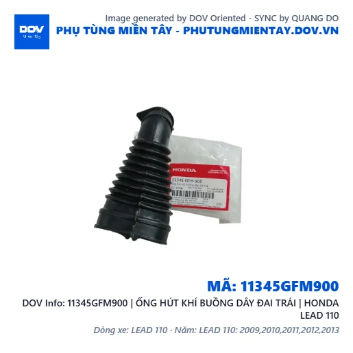 11345GFM900 | ỐNG HÚT KHÍ BUỒNG DÂY ĐAI TRÁI | HONDA LEAD 110 — 11345GFM900