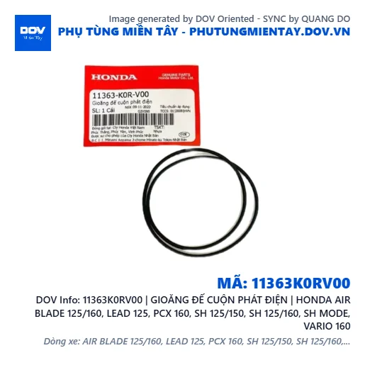 11363K0RV00 | GIOĂNG ĐẾ CUỘN PHÁT ĐIỆN | HONDA AIR BLADE 125/160, LEAD 125, PCX 160, SH 125/150, SH 125/160, SH MODE, VARIO 160 — 11363K0RV00