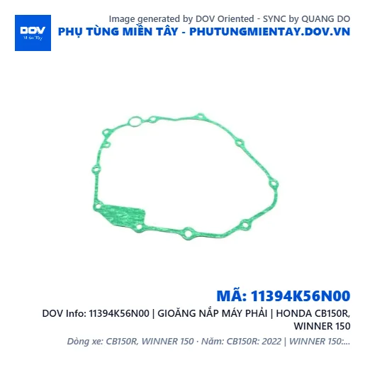 11394K56N00 | GIOĂNG NẮP MÁY PHẢI | HONDA CB150R, WINNER 150 — 11394K56N00