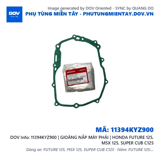 11394KYZ900 | GIOĂNG NẮP MÁY PHẢI | HONDA FUTURE 125, MSX 125, SUPER CUB C125 — 11394KYZ900