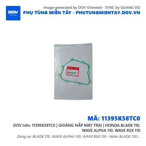 11395K58TC0 | GIOĂNG NẮP MÁY TRÁI | HONDA BLADE 110, WAVE ALPHA 110, WAVE RSX 110 — 11395K58TC0