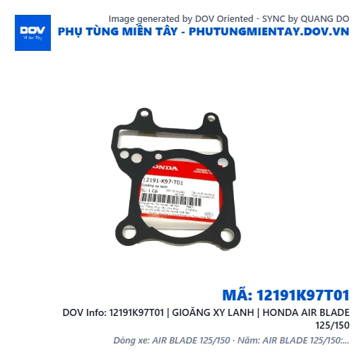 12191K97T01 | GIOĂNG XY LANH | HONDA AIR BLADE 125/150 — 12191K97T01
