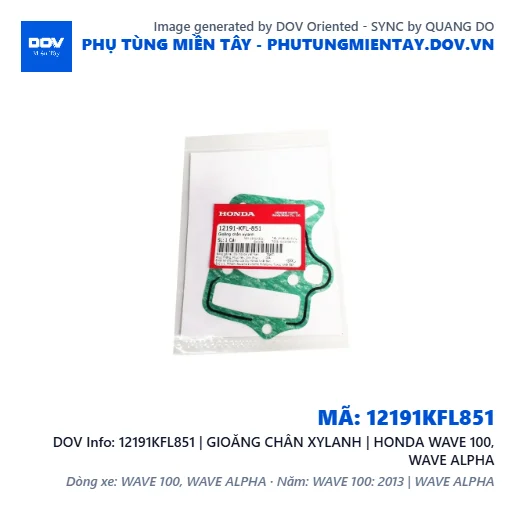 12191KFL851 | GIOĂNG CHÂN XYLANH | HONDA WAVE 100, WAVE ALPHA — 12191KFL851
