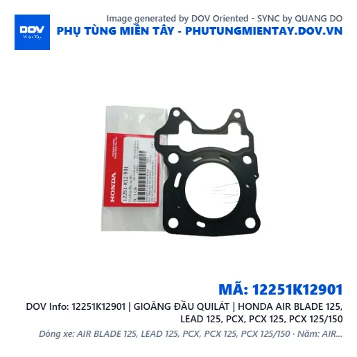 12251K12901 | GIOĂNG ĐẦU QUILÁT | HONDA AIR BLADE 125, LEAD 125, PCX, PCX 125, PCX 125/150 — 12251K12901