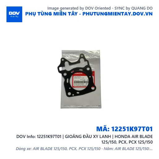 12251K97T01 | GIOĂNG ĐẦU XY LANH | HONDA AIR BLADE 125/150, PCX, PCX 125/150 — 12251K97T01