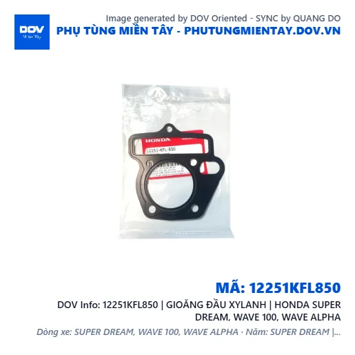 12251KFL850 | GIOĂNG ĐẦU XYLANH | HONDA SUPER DREAM, WAVE 100, WAVE ALPHA — 12251KFL850