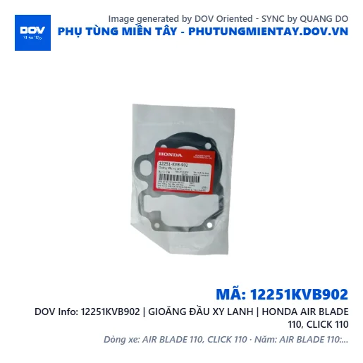 12251KVB902 | GIOĂNG ĐẦU XY LANH | HONDA AIR BLADE 110, CLICK 110 — 12251KVB902