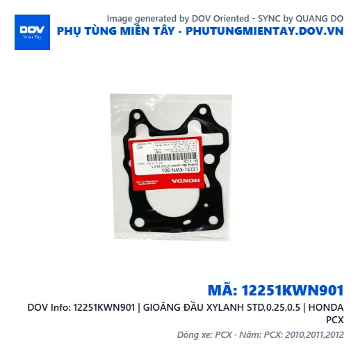 12251KWN901 | GIOĂNG ĐẦU XYLANH STD,0.25,0.5 | HONDA PCX — 12251KWN901