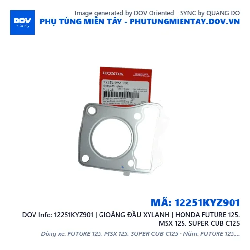 12251KYZ901 | GIOĂNG ĐẦU XYLANH | HONDA FUTURE 125, MSX 125, SUPER CUB C125 — 12251KYZ901