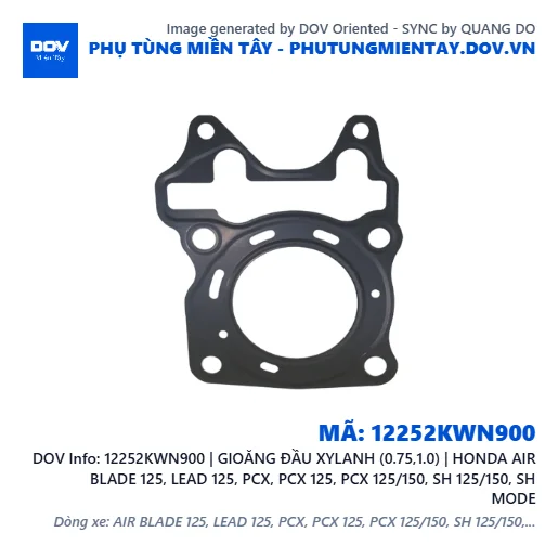 12252KWN900 | GIOĂNG ĐẦU XYLANH (0.75,1.0) | HONDA AIR BLADE 125, LEAD 125, PCX, PCX 125, PCX 125/150, SH 125/150, SH MODE — 12252KWN900