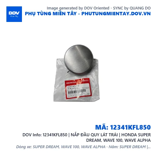 12341KFL850 | NẮP ĐẦU QUY LÁT TRÁI | HONDA SUPER DREAM, WAVE 100, WAVE ALPHA — 12341KFL850