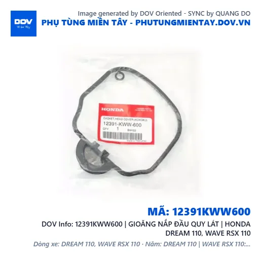 12391KWW600 | GIOĂNG NẮP ĐẦU QUY LÁT | HONDA DREAM 110, WAVE RSX 110 — 12391KWW600