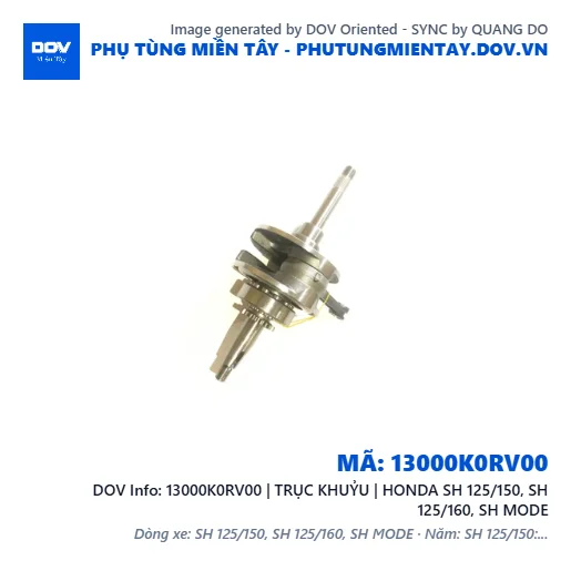 13000K0RV00 | TRỤC KHUỶU | HONDA SH 125/150, SH 125/160, SH MODE — 13000K0RV00