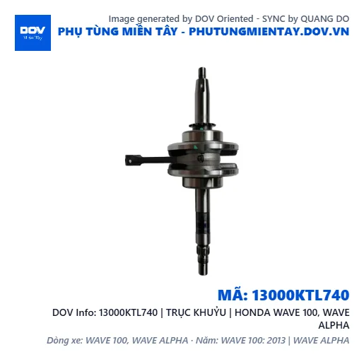 13000KTL740 | TRỤC KHUỶU | HONDA WAVE 100, WAVE ALPHA — 13000KTL740
